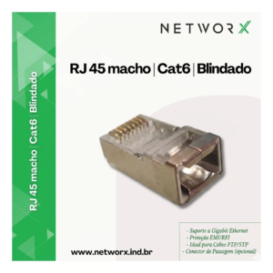 Conector RJ45 Macho Cat6 Blindado – Networx