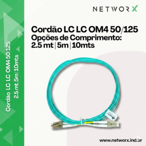 Cordão Óptico Duplex LC/LC Multimodo OM4 50/125 – Networx